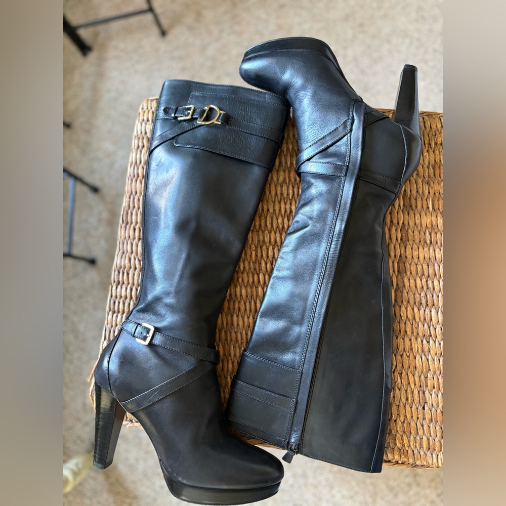 Cole Haan Leather Boots with Buckle Detail